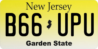 NJ license plate B66UPU