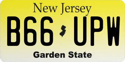 NJ license plate B66UPW