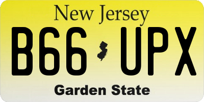NJ license plate B66UPX