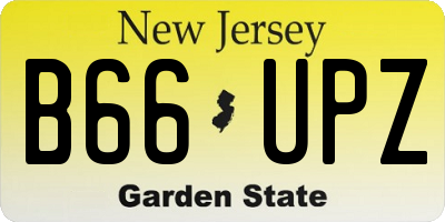 NJ license plate B66UPZ