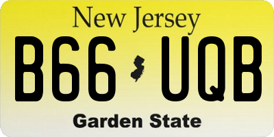 NJ license plate B66UQB