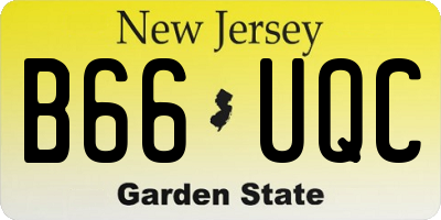 NJ license plate B66UQC
