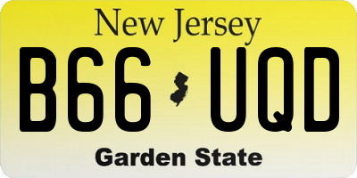 NJ license plate B66UQD