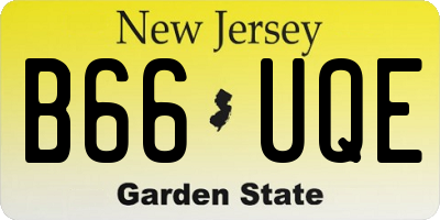 NJ license plate B66UQE