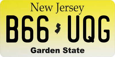 NJ license plate B66UQG