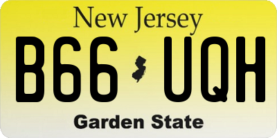 NJ license plate B66UQH