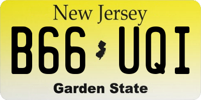 NJ license plate B66UQI