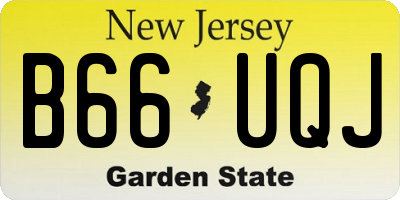 NJ license plate B66UQJ