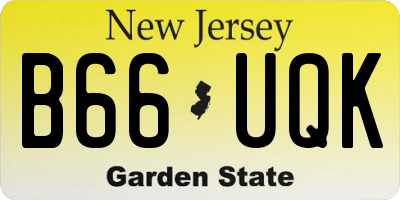NJ license plate B66UQK