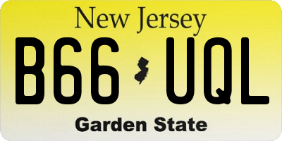 NJ license plate B66UQL