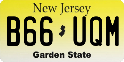 NJ license plate B66UQM