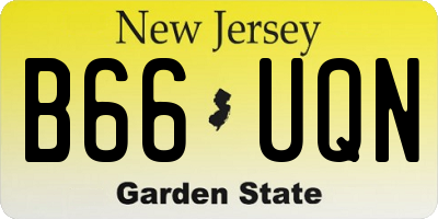 NJ license plate B66UQN