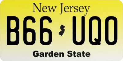NJ license plate B66UQO