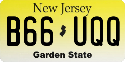 NJ license plate B66UQQ