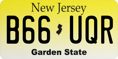 NJ license plate B66UQR