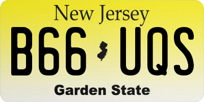 NJ license plate B66UQS