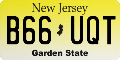 NJ license plate B66UQT