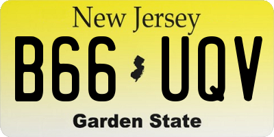 NJ license plate B66UQV