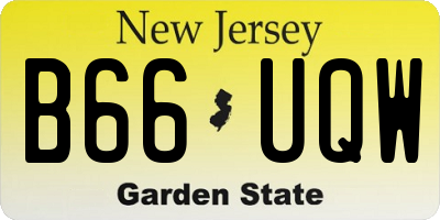 NJ license plate B66UQW
