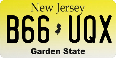 NJ license plate B66UQX
