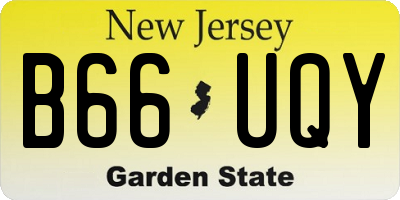 NJ license plate B66UQY