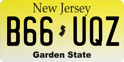 NJ license plate B66UQZ