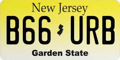 NJ license plate B66URB