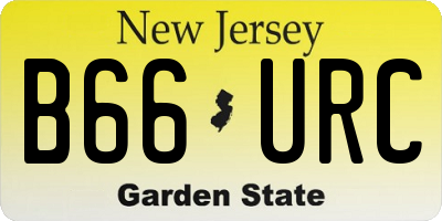 NJ license plate B66URC