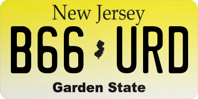NJ license plate B66URD
