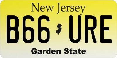 NJ license plate B66URE