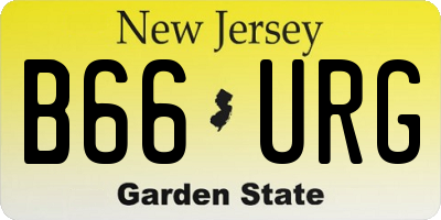 NJ license plate B66URG