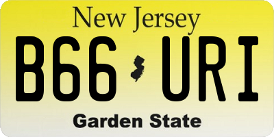 NJ license plate B66URI