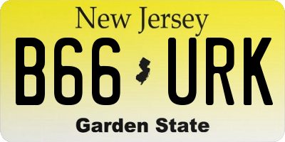 NJ license plate B66URK