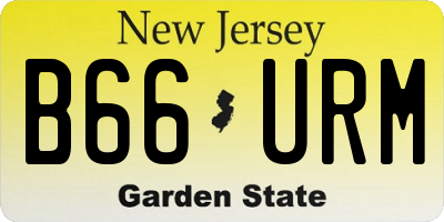 NJ license plate B66URM