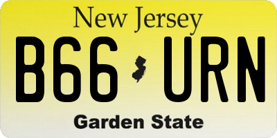 NJ license plate B66URN