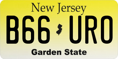 NJ license plate B66URO