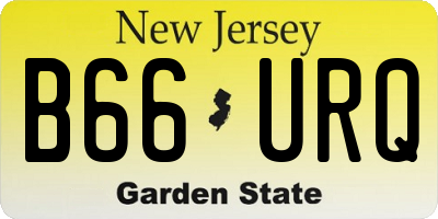 NJ license plate B66URQ