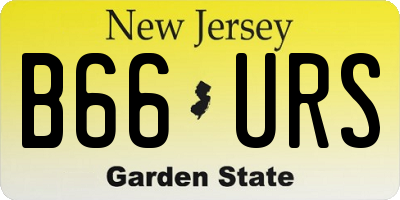 NJ license plate B66URS