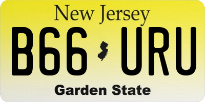 NJ license plate B66URU