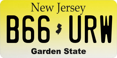 NJ license plate B66URW