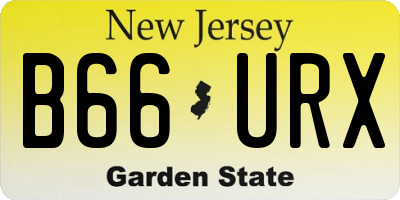 NJ license plate B66URX