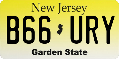 NJ license plate B66URY