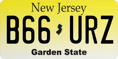 NJ license plate B66URZ