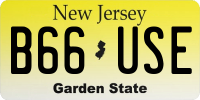 NJ license plate B66USE
