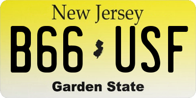 NJ license plate B66USF