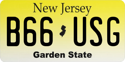 NJ license plate B66USG