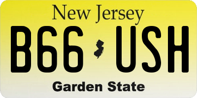 NJ license plate B66USH