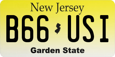 NJ license plate B66USI