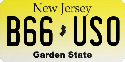 NJ license plate B66USO
