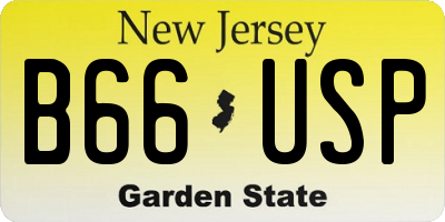 NJ license plate B66USP